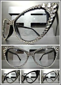 Para mujeres DE COLECCIÓN RETRO OJO DE GATO Estilo Lente Transparente GAFAS Hecho a Mano Marco de Cristal - Imagen 1 de 35
