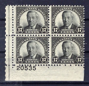 US Stamp 697 MNH VF Plate Block, Rotary Press 17c Woodrow Wilson ZAYIX 1024S0383 - Picture 1 of 2