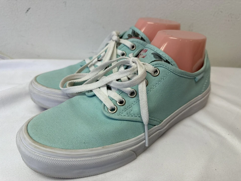 Zapatillas informales de lona con cordones forradas con estampado floral verde azulado claro Vans para mujer 8,5 Foto 1 de 4