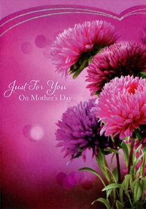 Four Pink Flowers - Designer Greetings Mother's Day Card - Picture 1 of 2