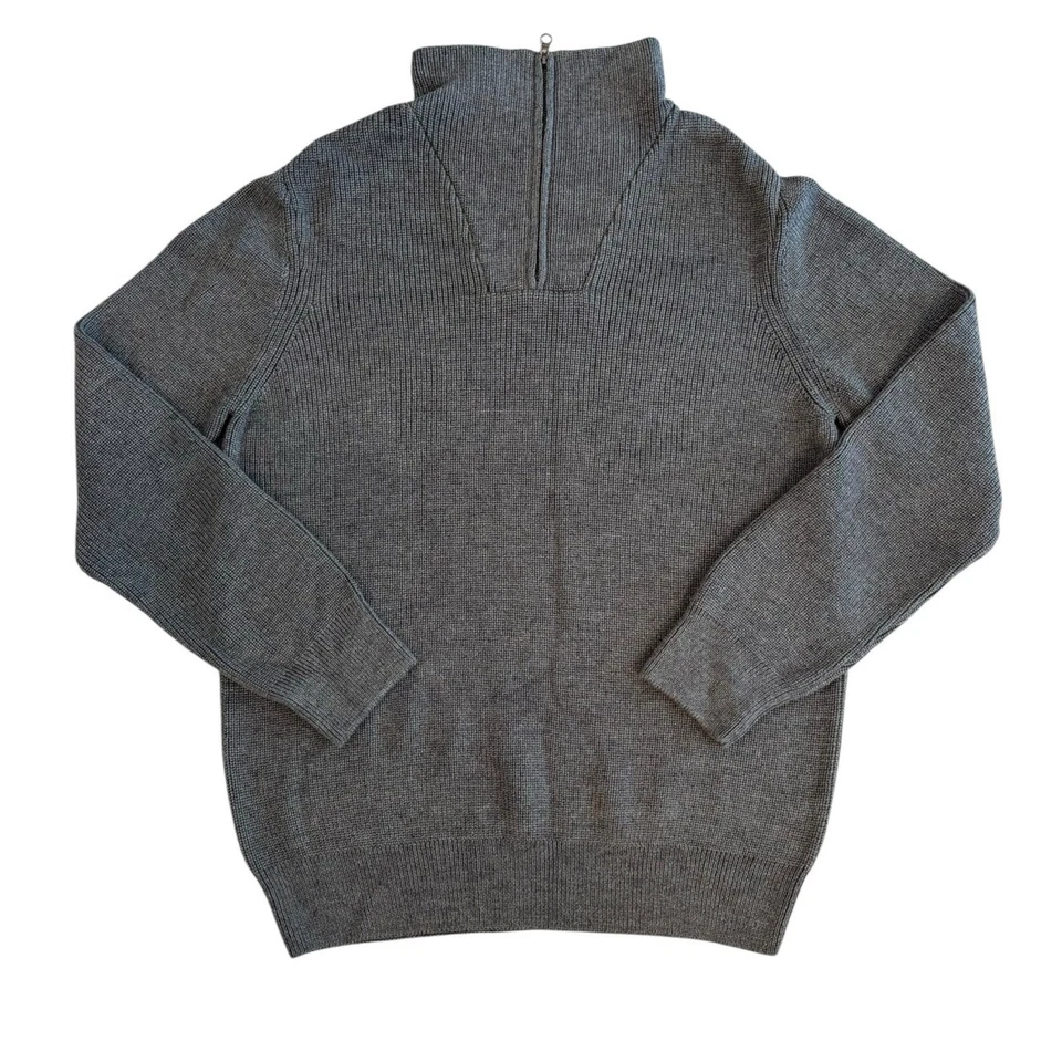 NORDSTROM MEN'S SHOP CABLE KNIT WOOL BLEND 1/2 ZIP SWEATER NWOT SIZE LARGE  - Image 1 of 4