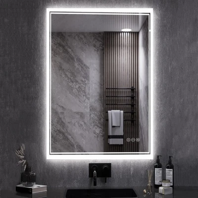LED Bathroom Mirror Backlit Vanity Mirror 3 Colors Dimmable CRI 95 IP65 Anti-Fog - Image 1 of 4
