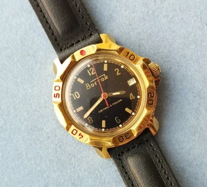 MILITARY WATCH VOSTOK Wostok movement 2414A 17 jewels SERVICED RU 2000's - Picture 1 of 21