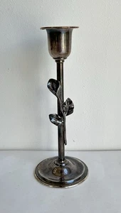 Ancien bougeoir argent massif sterling silver 800 Italy la Gemma fleur arum - Picture 1 of 14