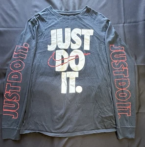 Nike Athletic Cut Just Do It Langarm-T-Shirt schwarz & rot Größe Large - Bild 1 von 5