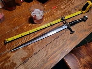 Medieval Crusader Short Sword Carbon Steel Blade Leather Grip Knight Imperfect - Picture 1 of 5