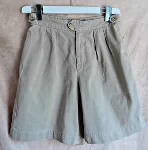 Vintage Ralph Lauren Shorts Womens 10 Tan Khaki Pleated High Rise - Picture 1 of 4