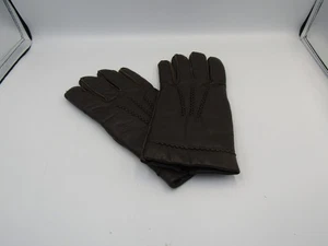 Guantes de vestir de invierno forrados de piel de conejo marrón para hombre talla grande - Imagen 1 de 5