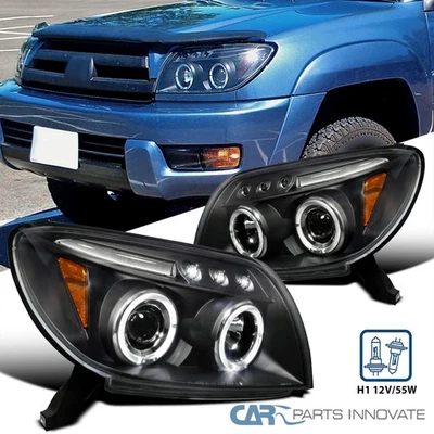 Black Fits 2003-2005 Toyota 4Runner Sport LED Halo Projector Headlights Lamps Foto 1 de 4