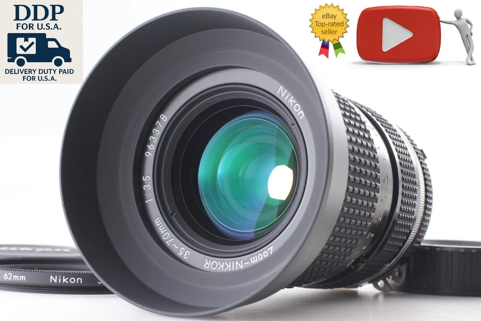 w/ Hood HN-22 [MINT] Nikon Ai-s Ais Zoom 35-70mm f/3.5 Macro Lens From JAPAN - Image 1 of 4