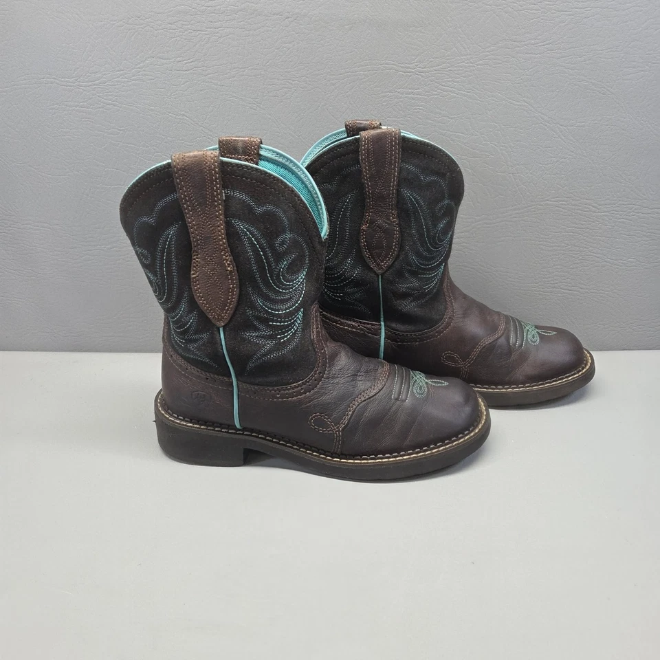 Botas Ariat Fatbaby Dapper Western Cuero Marrón Verde azulado Para Mujer 8B, 10016238 Foto 1 de 4