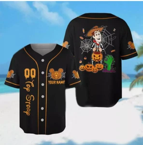 Personalisiertes Toy Story Woody Pumpkin Happy Halloween 3D BASEBALL TRIKOT SHIRT - Bild 1 von 3