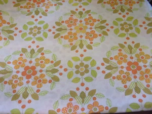 Juego de sábanas COMPLETAS 3 piezas St Marys años 70 de colección - diseño de flores naranja y amarillo - Imagen 1 de 6