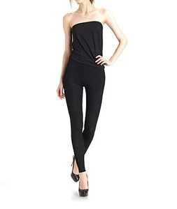 Donna Karan Black Refined Matte Jersey Infinity Convertible Jumpsuits Size P - Picture 1 of 5
