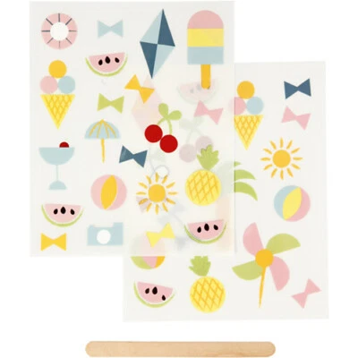 3 tlg. Rub On Sticker Set Rubbelbilder Rubbel Sticker "Urlaub" auch f. Textilien - Bild 1 von 4