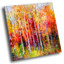Square Scenic Canvas Wall Art Photo Picture Print Colourful Forest Retro Cool