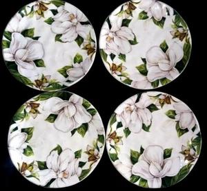 PIER 1 Magnolia Set of 4 DINNER PLATES Ironstone 10.5" EXCELLENT CONDITION - Picture 1 of 8