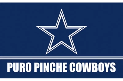 Bandera de fútbol americano grande Puro Pinche Dallas Cowboys 3x5 pies estrella azul RARA Foto 1 de 4