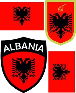 Albanien Aufbügler Wappen Transferbügeln Zum Aufbügeln 4 Stück 4B - Picture 1 of 5