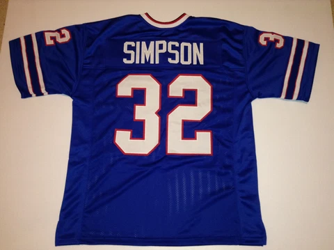 UNSIGNED CUSTOM Sewn Stitched O.J. Simpson Blue Jersey - M, L, XL, 2XL, 3XL Cover