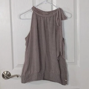 Banana Republic gebunden hochgeschlossen gepunktet ärmellose Bluse Größe Small - Bild 1 von 7