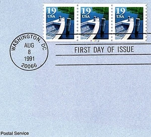 First Day Souvenir Cancellation Page FDC Fishing Boat Plate # Single PNC 1991-48 - Picture 1 of 2