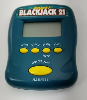 Radica Blackjack 21 Casino Pocket Hand Held Electronic Game 1997 Tested Working - Image 1 of 4
