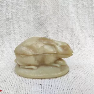 Vintage Vallerysthal French Opaline Glass Caramel Shade Rabbit Shape Pot G1089 - Picture 1 of 7
