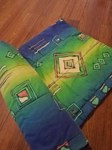 Vintage Abstract Sleeping Bag Bed Throw Festival 80s 90s Acid Rave Glasto - Picture 1 of 4