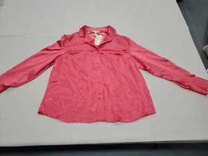 Camicia Austin Reed pura seta lucida LS donna taglia 14 W anguria abbottonata - Foto 1 di 18