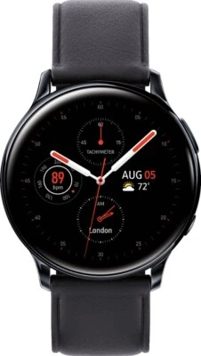 Samsung Galaxy Watch Active2 Smartwatch 40mm Stainless Steel LTE Black - Image 1 of 4