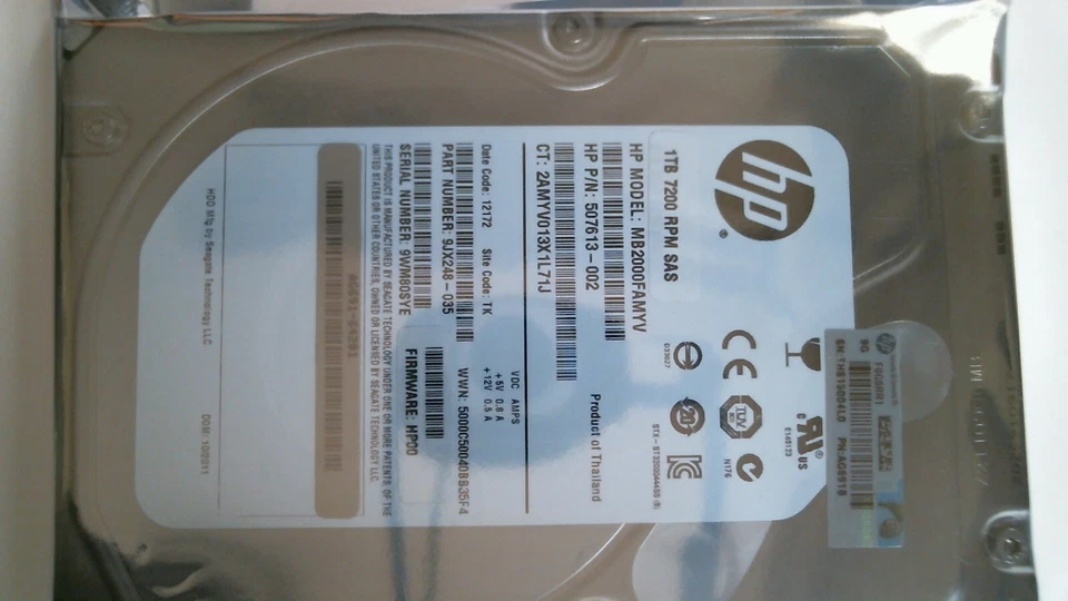 1 TB SAS HP MB2000FAMYV 7200 RPM 64MB Hard Drive New - Image 1 of 1