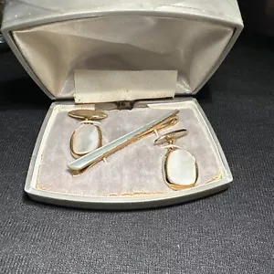Genuine Stratton Vintage Mother Of Pearlcuddling And Tie Clip - Picture 1 of 5