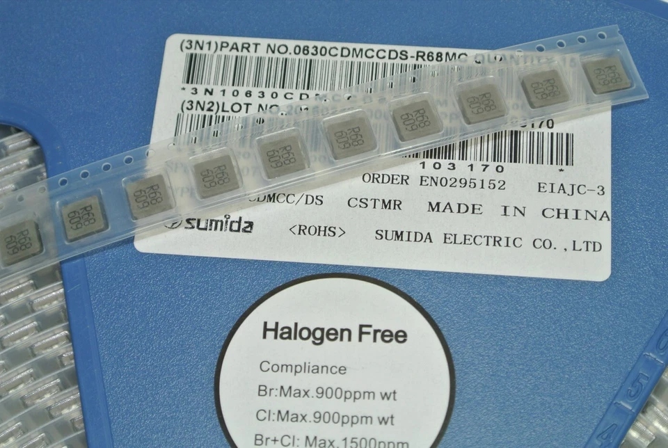 [10 Stk.] 680nH 5.3A 0.68uH SUMIDA Inductors SMD 0630CDMCCDS-R68MC 7x6.6mm - Image 1 of 1