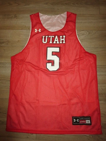 Utah Utes #5 Basketball Team Issued Under Armour Practice game used Jersey LG L Cover
