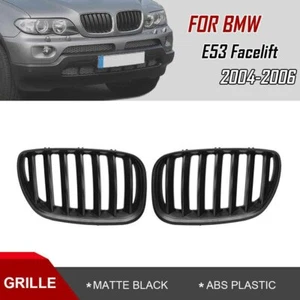 Matte Black Front Hood Kidney Grille Grill ABS Plastic For BMW X5 E53 04-06 SU - Picture 1 of 6