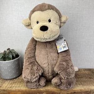 Jellycat Huge Bashful Monkey - Huge Monkey Beanie Plush Cuddle NWOT 22" - Picture 1 of 17