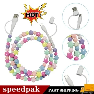 Colourful BeadedCharging Cords, 4-in-1 Beaded Charging Cord&Fast ChargingCable - Picture 1 of 12