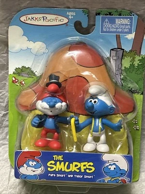 Los Pitufos Papá Pitufo con Sombrero y Pitufo Sastre Figuras de 2 Pulgadas Jakks Pacific 2009 Foto 1 de 2