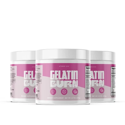 (Paquete de 3) Gelatina Quemar Polvo Quemador de Grasa Ajuste Quemar Grasa Pérdida de Peso (90 Porciones) Foto 1 de 4
