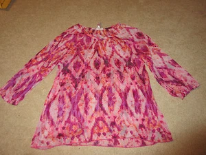 3/4 SLEEVE SHIRT - Justice - Pinks - Sheer - Girls Sz 14 - Picture 1 of 4