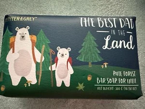 Hunter & Grey Bar Soap Mens Pine Forest Papa Bear Best Dad in Land Gift Wrap Him - Picture 1 of 1