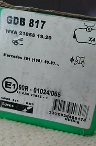 Lucas Bremsbelag Set GDB817 Lucas Girling TRW System vorne Mercedes 190  - Bild 1 von 1