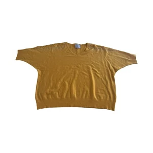 Suéter amarillo con hombros recortados adornado manga 3/4 grande LIV Milano para mujer - Imagen 1 de 7