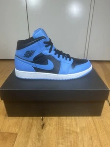 Air Jordan 1 Mid University Blue Black UK 11 - Picture 1 of 8