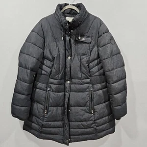 Laundry Shelli Segal Womans XL Gray Quilted Puffer Winter Jacket Warm Long - Picture 1 of 12