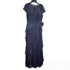 NWT Adrianna Papell Women's Sz 4 Lace Bodice Flutter Skirt Dress Charcoal Gray 