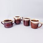 McCoy Pottery Brown Drip Glaze Lot 4 Pcs - Creamer, Coffee Mugs, Soup Bowl