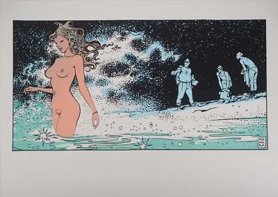 Milo MANARA : Sirène dans les flots, Sérigraphie originale signée - Photo 1/4
