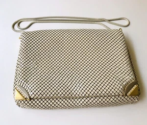 Vintage Glomesh Crossbody Slouch Bag - Beige Gold - 1970’s - Picture 1 of 7